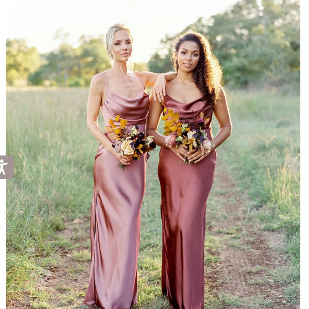 Women’s Reverly Skye Satin Bridesmaid dress in DesertRose